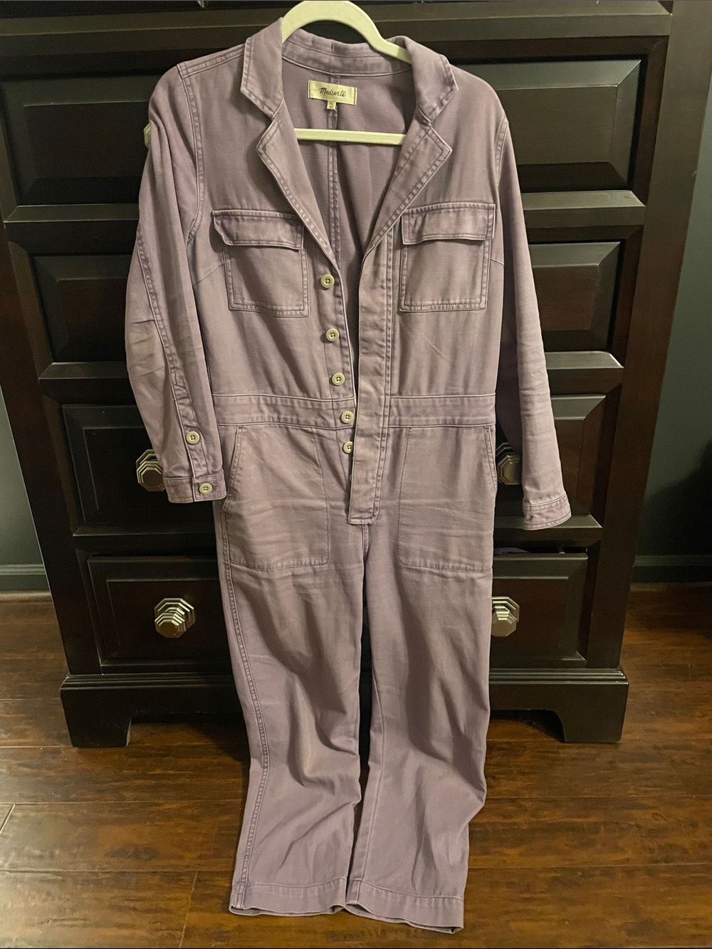 Madewell Lavender Utility Jumpsuit with Button Front